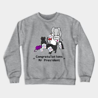 Group of Cute Animals Congratulate Mr President Joe Biden Crewneck Sweatshirt